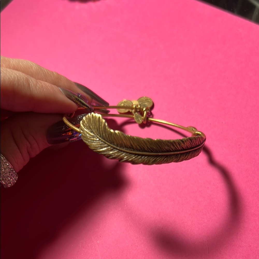 Asked & Ani Gold Feather Bangle Bracelet